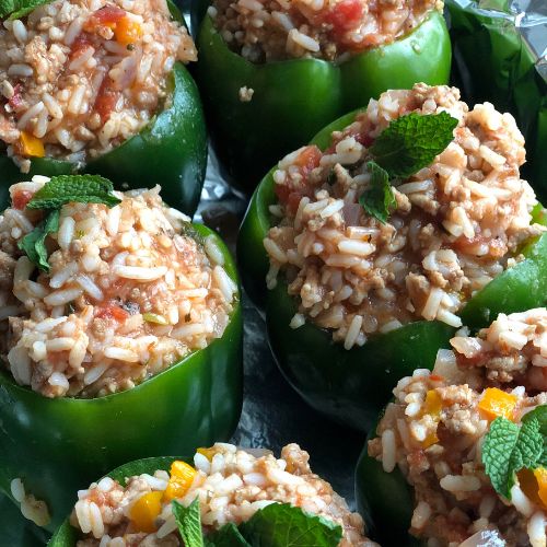 Traditional Greek gemista dish - stuffed vegetables