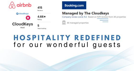Guest reviews and review score on Airbnb and Booking.com for Cloudkeys apartments